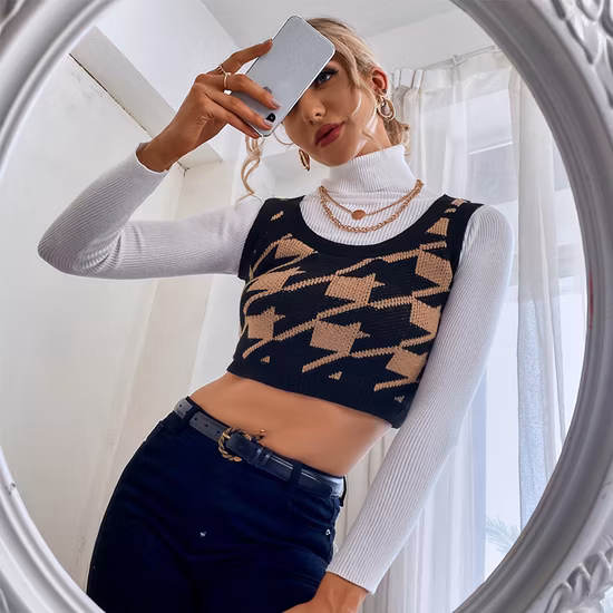 Argyle – gilet d'été pour femmes, pull à carreaux, col en V, tricoté, diamants multicolores, pull-over