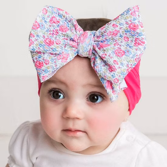 Ins Baby – bandeau doux en Nylon Jacquard à fleurs, joli bandeau pour bébé